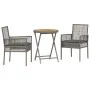 Set de Bistro de Jardín de 3 Piezas con Cojines Gris de Poliratán de , Sillas de jardín - Ref: Foro24-3334968, Precio: 166,10...