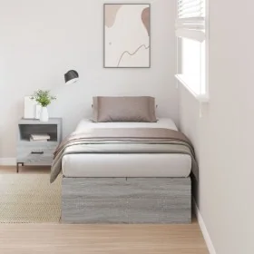 Cama con almacenamiento Marco Gris Sonoma 80x200