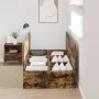 Estructura de Cama Roble Ahumado Madera Maciza Individual | Foro24.es | Tu tienda online para hogar, jardín y más Foro24.es