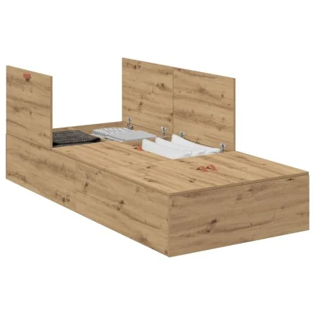 Cama de Almacenamiento Rústica Roble 80x200 cm | Foro24.es | Tu tienda online para hogar, jardín y más Foro24.es