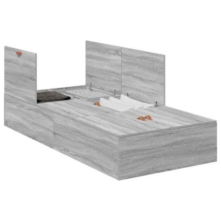 Estructura de cama de almacenamiento Gris Sonoma 90x200 cm | Foro24.es | Tu tienda online para hogar, jardín y más Foro24.es
