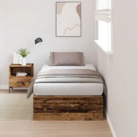 Estructura de Cama con Almacenamiento de Madera