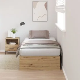 Estructura de Cama de Almacenamiento Roble