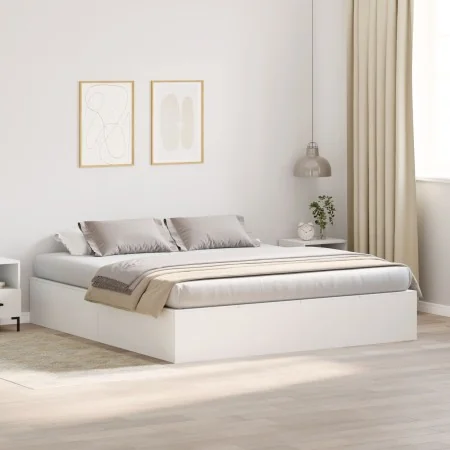 Marco de Cama Blanco Madera King Marco con Almacenamiento by , Beds and slatted bases - Ref: Foro24-3335357, Price: 448,17 €,...