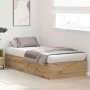 Estructura de Cama de Almacenamiento Roble Artesanal 100x200 cm | Foro24.es | Tu tienda online para hogar, jardín y más Foro24.es