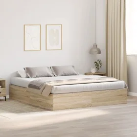 Cama de almacenamiento en roble de Sonoma 200x200