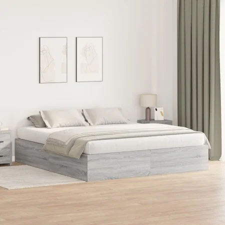 Estructura de cama de almacenamiento Gris Sonoma 200x200 cm | Foro24.es | Tu tienda online para hogar, jardín y más Foro24.es