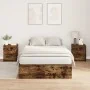 Estructura de Cama de Almacenamiento de Roble Ahumado 120x200 cm | Foro24.es | Tu tienda online para hogar, jardín y más Foro24.es