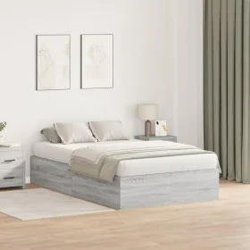 Estructura de Cama de Almacenamiento Gris Sonoma