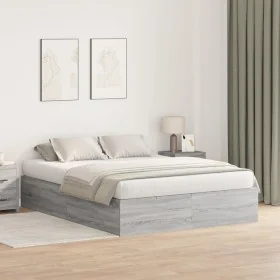 Estructura de Cama de Almacenamiento Gris Sonoma