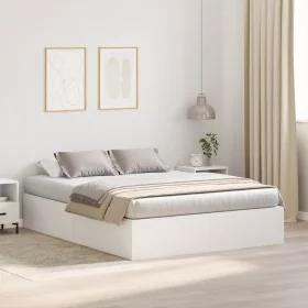 Marco de Cama Blanco MDF Doble Estándar Cama con