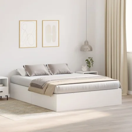 Marco de Cama Blanco MDF Doble Estándar Cama con Almacenamiento | Foro24.es | Tu tienda online para hogar, jardín y más Foro24.es