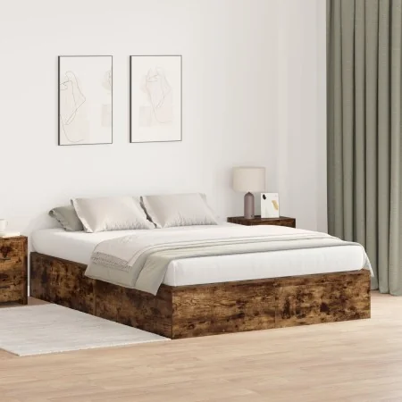 Estructura de Cama Roble ahumado Madera de Roble Sólido | Foro24.es | Tu tienda online para hogar, jardín y más Foro24.es