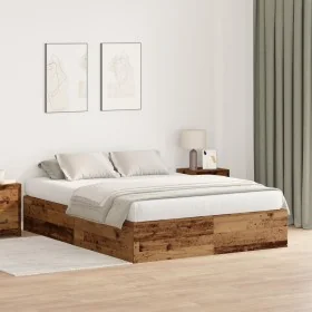 Estructura de Cama con Almacenamiento de Madera