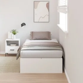 Marco de Cama de Almacenamiento Blanco 75x190 cm