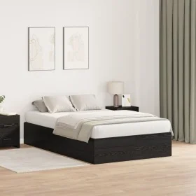 Cama con Almacenamiento Roble Negro Madera Doble