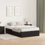Cama con Almacenamiento Roble Negro Madera Doble Estándar de , Camas y somieres - Ref: Foro24-3335422, Precio: 325,28 €, Desc...