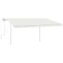 Manual retractable awning with cream LED 4x3.5 m by vidaXL, Awnings - Ref: Foro24-3070022, Price: 478,11 €, Discount: %