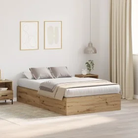 Estructura de Cama de Almacenamiento de Roble