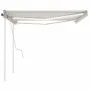 Manual retractable awning with cream LED 4x3.5 m by vidaXL, Awnings - Ref: Foro24-3070022, Price: 478,11 €, Discount: %