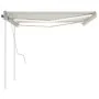 Manuell ausfahrbare Markise mit cremefarbener LED 4x3,5 m von vidaXL, Markisen - Ref: Foro24-3070022, Preis: 478,11 €, Rabatt: %
