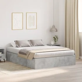 Estructura de Cama con Almacenamiento Gris