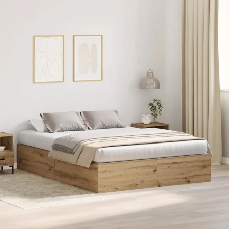 Cama con Almacenamiento Roble Artesanal Madera Elaborada Doble | Foro24.es | Tu tienda online para hogar, jardín y más Foro24.es