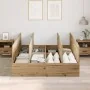 Cama con Almacenamiento Roble Artesanal Madera Elaborada Doble | Foro24.es | Tu tienda online para hogar, jardín y más Foro24.es