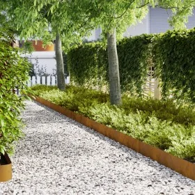 bordes de césped 50 pcs 100x0,5x20 cm acero corten by , Garden edging and edging - Ref: Foro24-3335780, Price: 236,71 €, Disc...