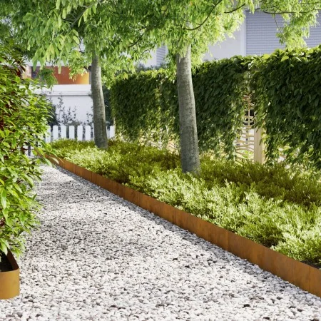bordes de césped 50 pcs 100x0,5x20 cm acero corten von , Garteneinfassung und Einfassung - Ref: Foro24-3335780, Preis: 250,64...