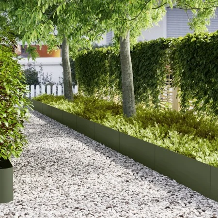 bordes de césped 30 pcs Verde Oliva 100x0,5x30 cm Acero | Foro24.es | Tu tienda online para hogar, jardín y más Foro24.es