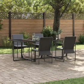 Set de Comedor de Jardín de 6 Piezas con Cojines