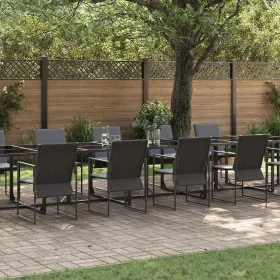 Conjunto de comedor de jardín de 19 piezas con
