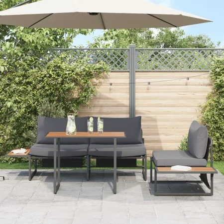 Juego de Comedor de Jardín de 3 Piezas con Cojines Antracita von , Gartensets - Ref: Foro24-3335888, Preis: 440,60 €, Rabatt: %