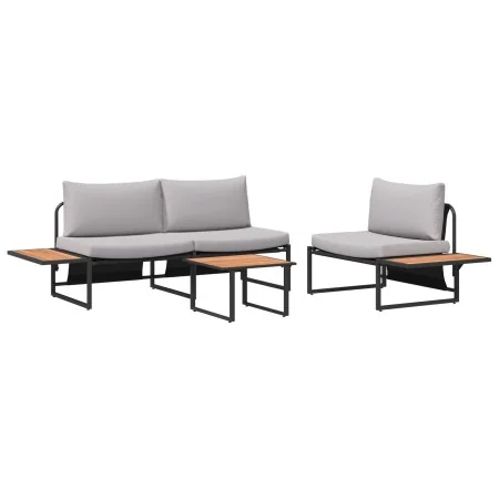 Conjunto de Sofá de Jardín de 3 Piezas con Cojines Gris Claro de , Conjuntos de jardín - Ref: Foro24-3335892, Precio: 407,92 ...