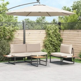 Conjunto de sofá de jardín de 3 piezas con