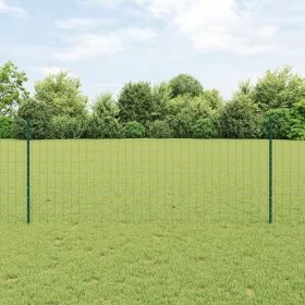 Set de Valla Euro Set de 2 Verde Metal 25 x 1 m