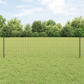 Valla Euro con 5 Postes de U Gris 0.6x10 m de