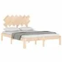 Bed frame with solid wood headboard 120x200 cm by vidaXL, Beds and slatted bases - Ref: Foro24-3193721, Price: 115,48 €, Disc...