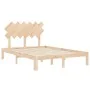 Bed frame with solid wood headboard 120x200 cm by vidaXL, Beds and slatted bases - Ref: Foro24-3193721, Price: 115,48 €, Disc...