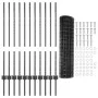 Set de Cerca de Jardín Set de 2 Gris Acero Recubierto de Polvo by , fence posts - Ref: Foro24-3336140, Price: 123,29 €, Disco...