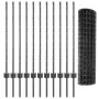 Set de Cerca de Jardín Set de 2 Gris Acero Recubierto de Polvo by , fence posts - Ref: Foro24-3336140, Price: 123,29 €, Disco...