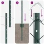 Cerca de Cadena con 10 Postes U Verde 1.4x10 m Acero | Foro24.es | Tu tienda online para hogar, jardín y más Foro24.es