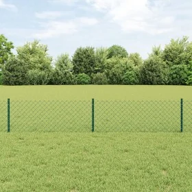 Cerca de Eslabones de Cadena con 22 postes en U Verde 0.4x25 m Acero by , fence posts - Ref: Foro24-3336245, Price: 108,90 €,...