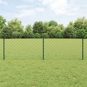 Cerca de Malla con 22 Postes U Verde 0.6x25 m