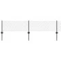 Cerca de eslabones de cadena con 10 postes en U gris 0.4x10 m acero | Foro24.es | Tu tienda online para hogar, jardín y más Foro24.es