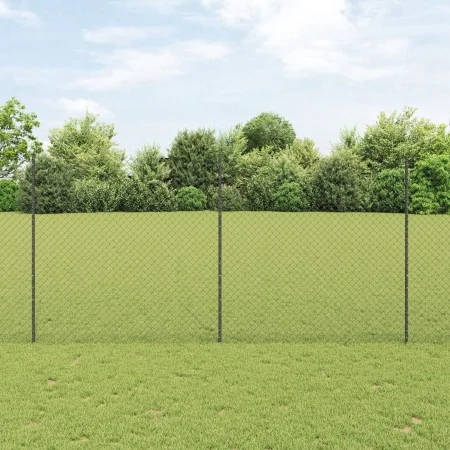 Cerca de Malla con 20 Postes en Gris 1.5x10 m de Acero | Foro24.es | Tu tienda online para hogar, jardín y más Foro24.es