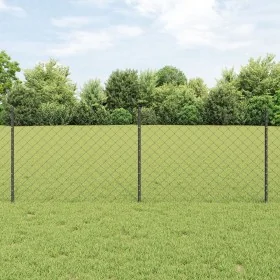Cerca de Eslabones de Cadena con 10 Postes en U Gris 0.8x10 m Acero by , fence posts - Ref: Foro24-3336267, Price: 85,43 €, D...
