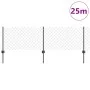 Cerca de Eslabón de Cadena con 22 postes en U Gris 0.6x25 m de acero by , fence posts - Ref: Foro24-3336278, Price: 128,13 €,...