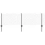 Cerca de Eslabón de Cadena con 22 postes en U Gris 0.6x25 m de acero by , fence posts - Ref: Foro24-3336278, Price: 128,13 €,...